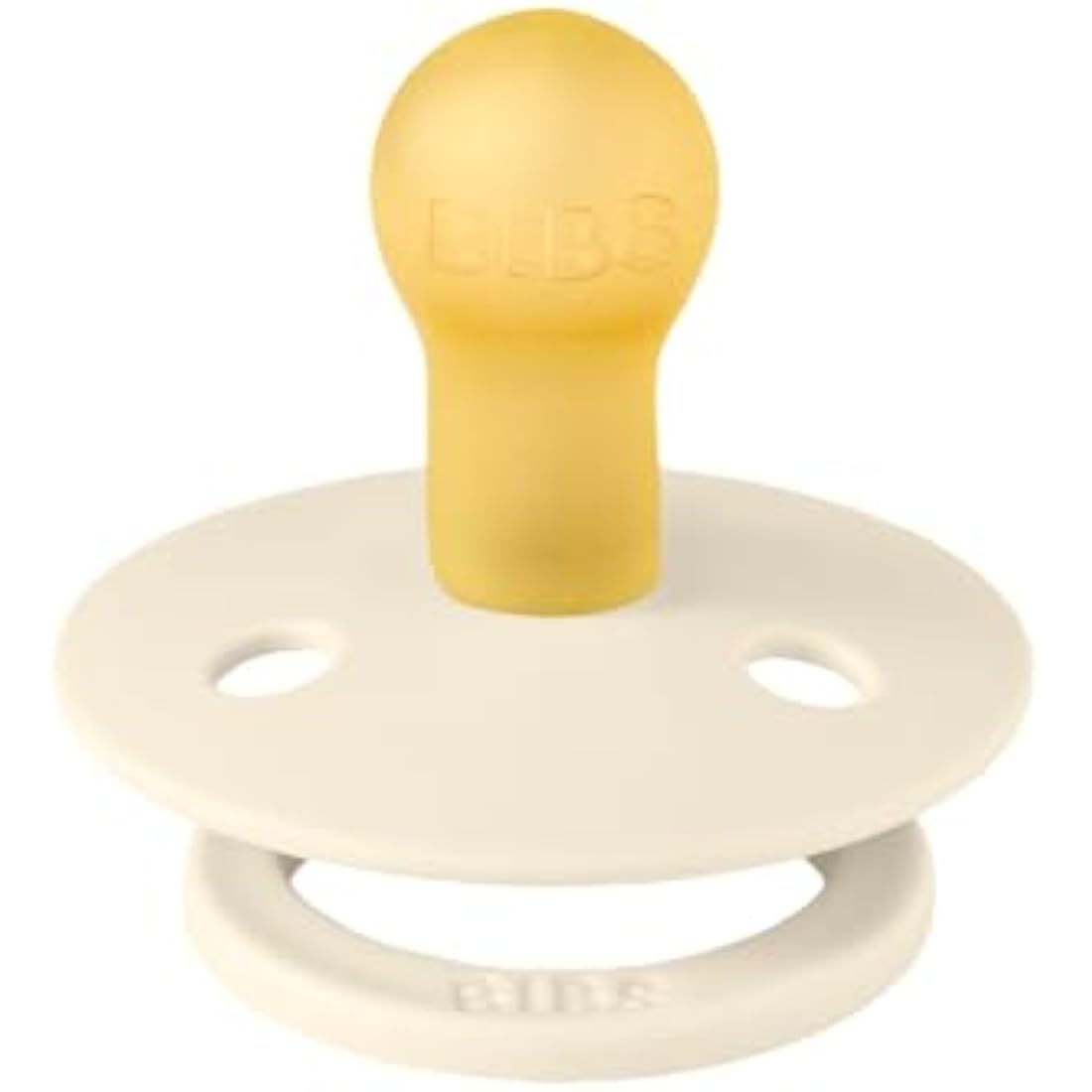 BIBS Colour Soother 2-Pack, BPA Free Dummy Pacifier, Round Nipple. Natural Rubber Latex, Size 1 (0-6 Months), Ivory/Blush