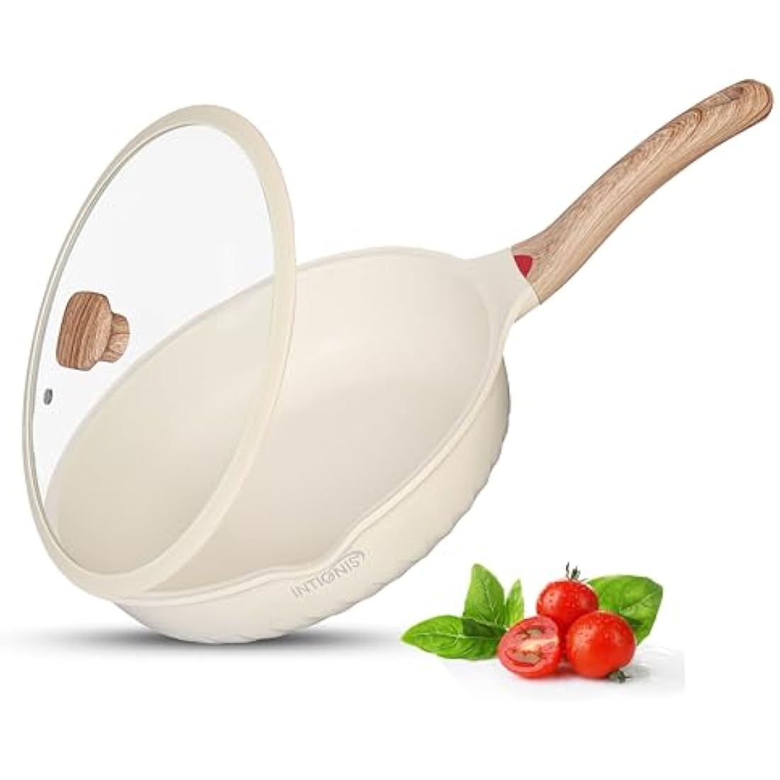 NTIGNIS® Premium 28 cm Deep Frying Pan with Lid | Anti-Scratch | Induction Compatible | Non-Stick Interior | Heat Resistant Handle | Perfect for Everyday Cooking