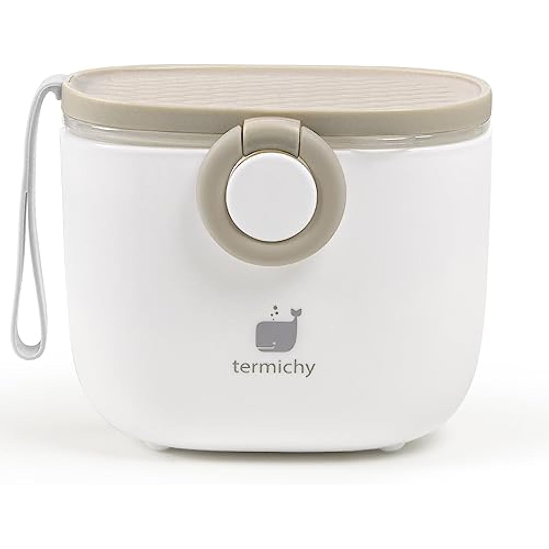 Termichy Milk Powder Dispenser Baby Milk Powder Dispenser, 250 g Airtight Portable Milk Powder Container for Travel, with Scraper and Spoon (Khaki, 1 Piece)