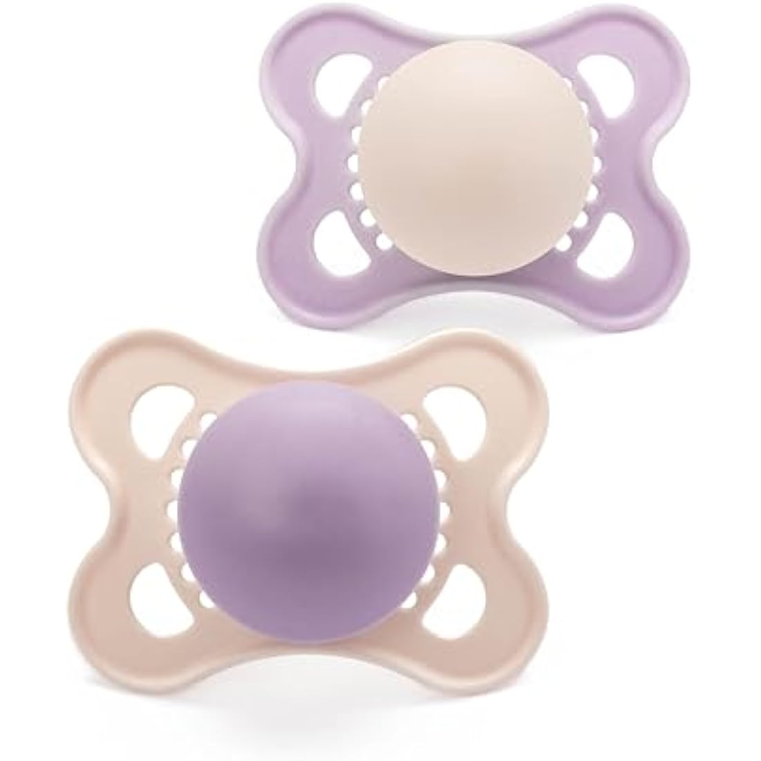 MAM Original Soothers | 0-6 Months | 2 Pack | Comes in Dummy Steriliser Case | Sustainable Materials | Baby Accessories for Newborn | Pink (Various Designs)