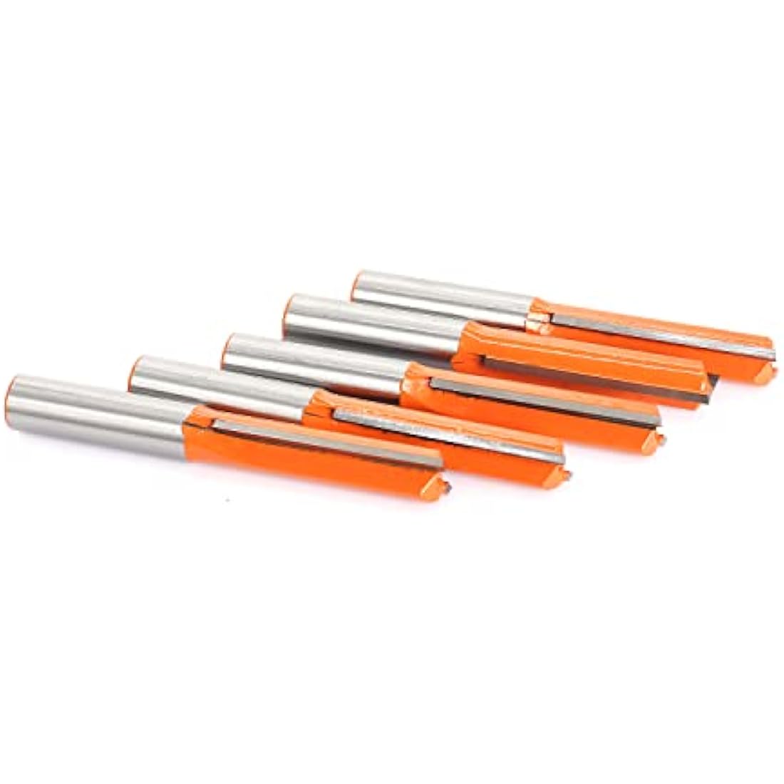 Sinoprotools 5pcs Straight Router Bits, 1/2" Shank Tungsten Carbide Router Cutter, 2" Cutting Depth Kitchen Fitters Router Bit Set for Woodworking(5 Bits)