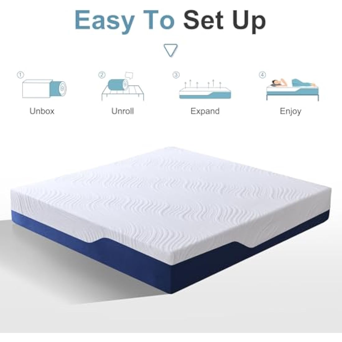 Hiimgo Single Mattress (90x190x20cm) – 20cm Medium Firm Memory Foam Mattress with Carved Knitted Cover for Pressure & Back Pain Relief