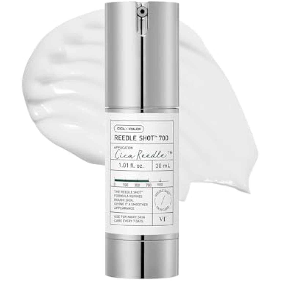 VT COSMETICS CICA Reedle Shot 700, Spicule Microneedling Serum for Pore Care&Exfoliation, Exosome&Centella Asiatica for Glass Skin, Acne&Blemish Care, Korean Liquid Skin Booster (1 Fl Oz / 30ml)
