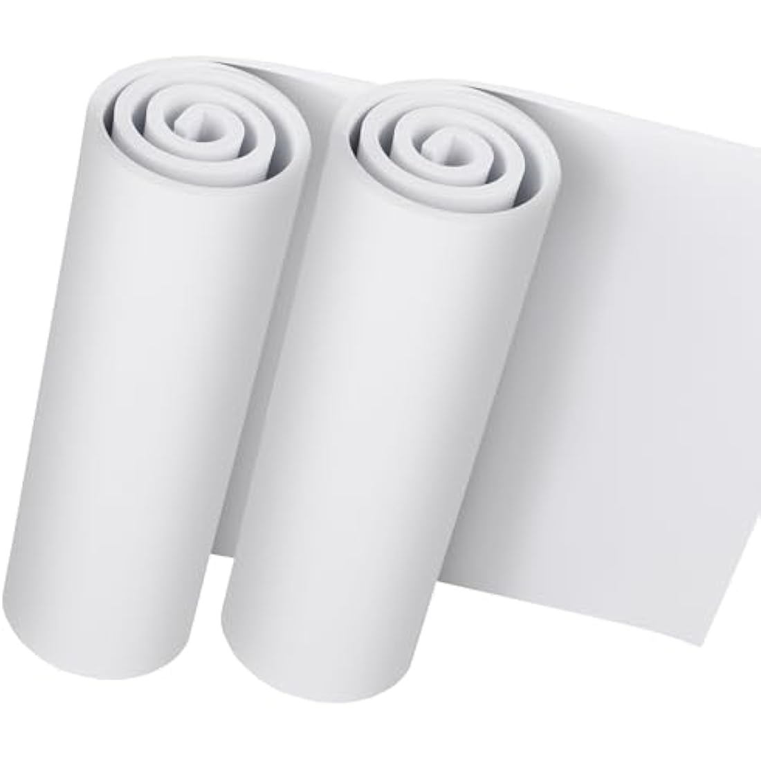 Do²ping 2-Pack White EVA Foam Sheets, 6mm Thick Premium Foam Sheets for Crafts, 35x124.5cm High Density 86kg/m3 EVA Foam for Cosplay Costume, DIY Projects (2PCS 6mm White)