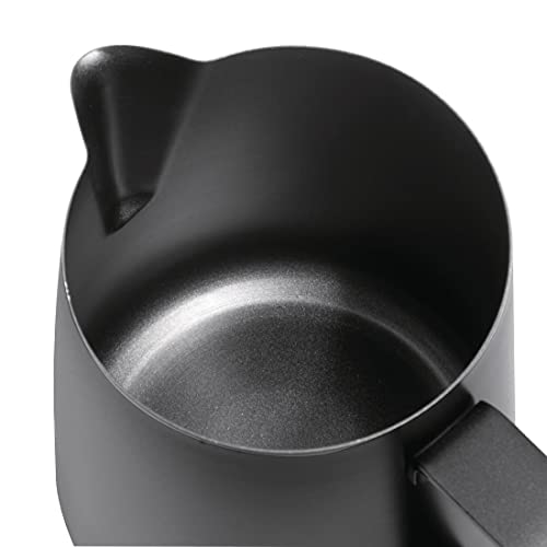 Olympia Black Non-Stick Milk Frothing Jug 900ml - Stainless Steel Jug Steaming Pitcher Dishwasher Safe CM608