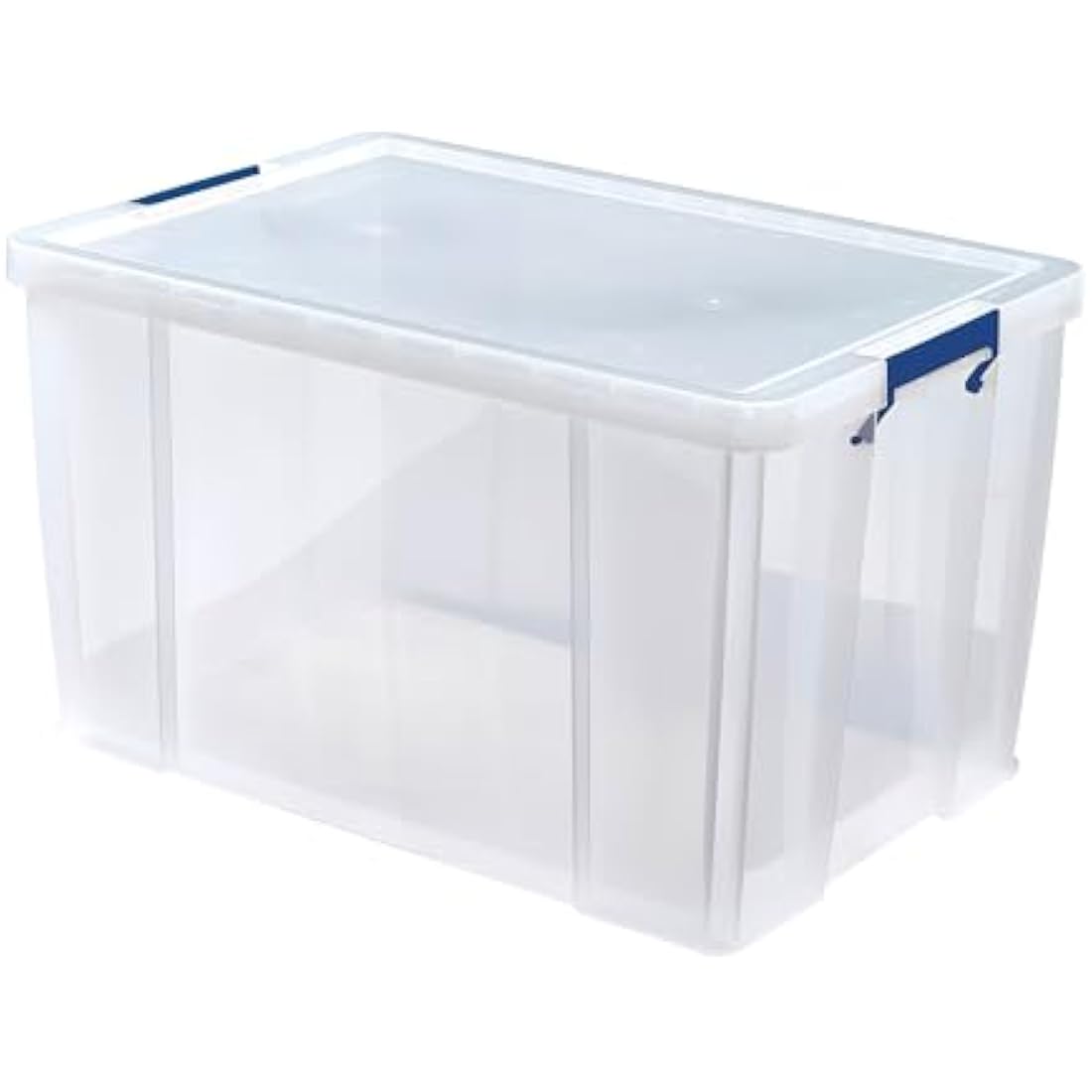 BANKERS BOX 85L Plastic Storage Boxes with Lids. ProStore Super Strong Stackable Plastic Storage Boxes (37.5 x 58 x 38.5cm), Made in the UK, Clear