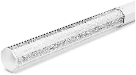 Swarovski Crystalline Ballpoint Pen, White Lacquered Barrel with Eight Crystal Facets and More Than 400 Clear Crystals, from the Crystalline Collection
