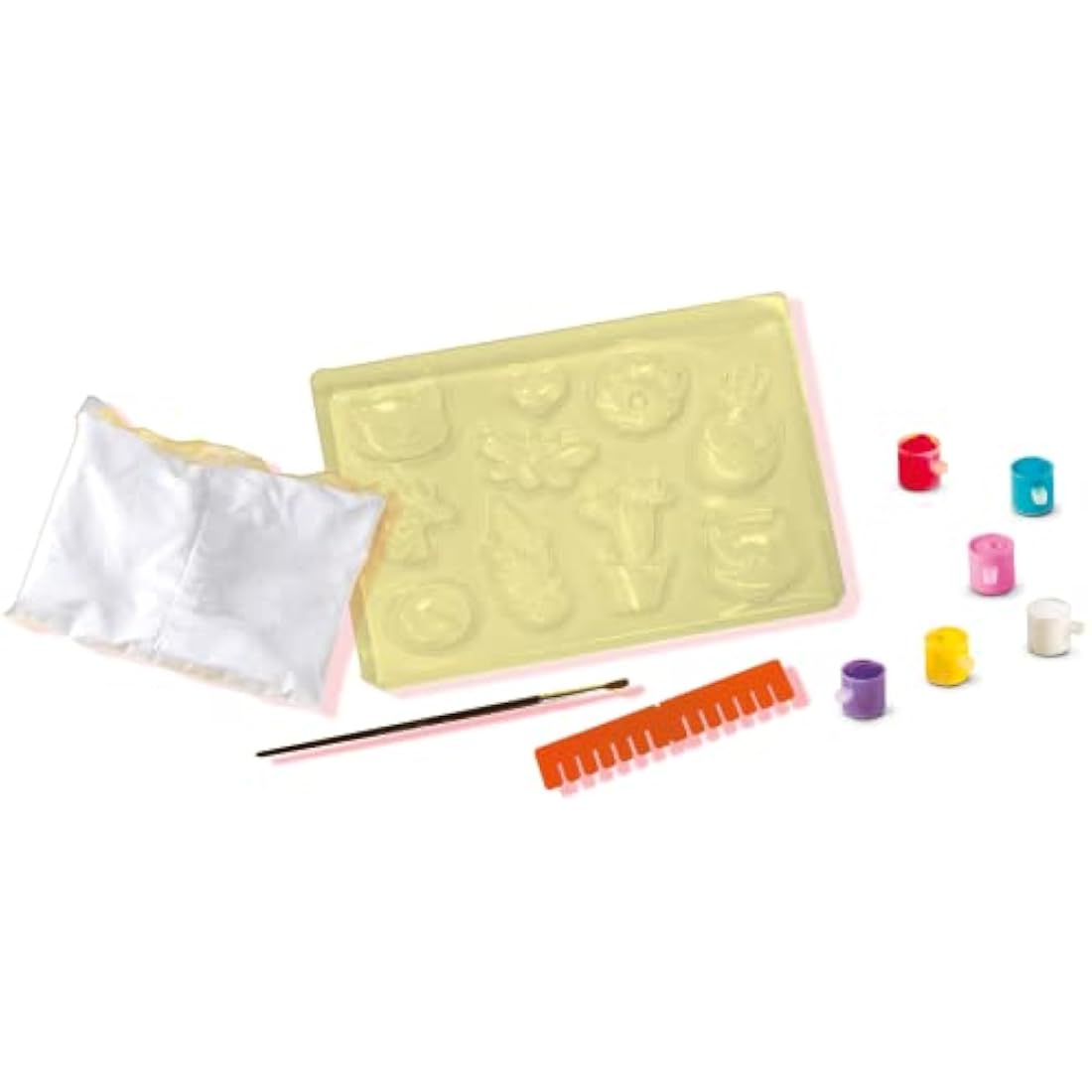 SES Creative 01133 Happy Figures Casting and Painting Kit, Brighten Your Day with Crafts, Mould and Paint Plaster Kit