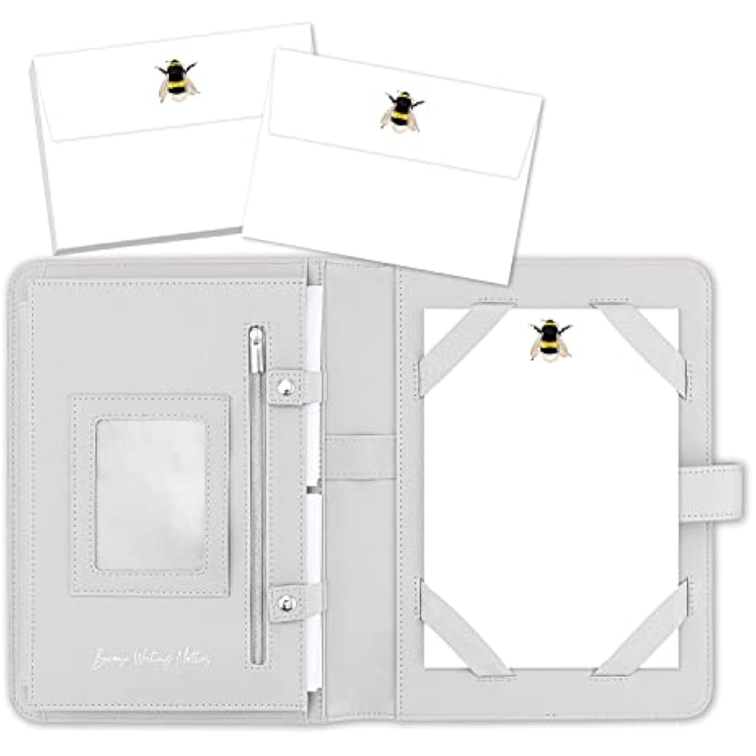 Me Loovely Bumble Bee Letter Writing Paper and Envelopes A5 Size Letters Papers Stationery Supplies for School Home & Office | Christmas Gifts (20 Letters & 20 Envelopes with Grey Organiser)