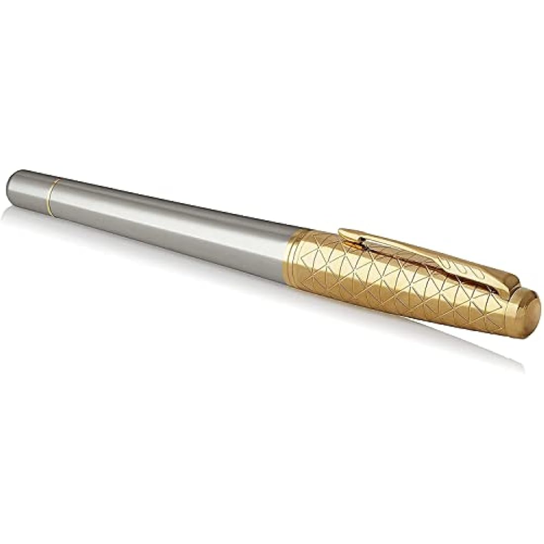 Parker Urban Premium Metal Fountain Pen | Aureate Gold Powder with Intricate Engraved Pattern | Gold Trims | Medium Nib | Black Ink | Luxury Gift Box