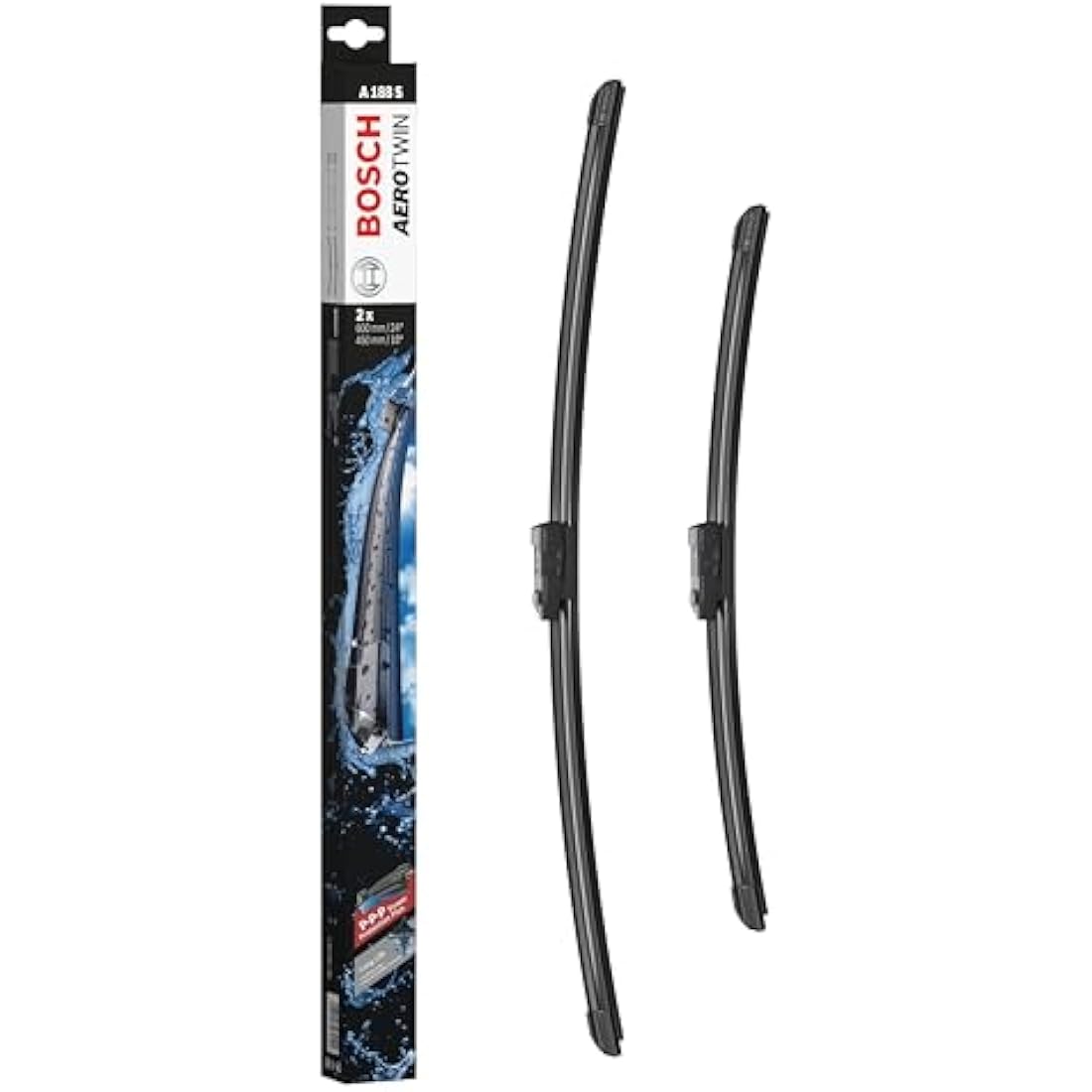 Bosch Wiper Blade Aerotwin A188S, Length: 600mm/450mm − Set of Front Wiper Blades