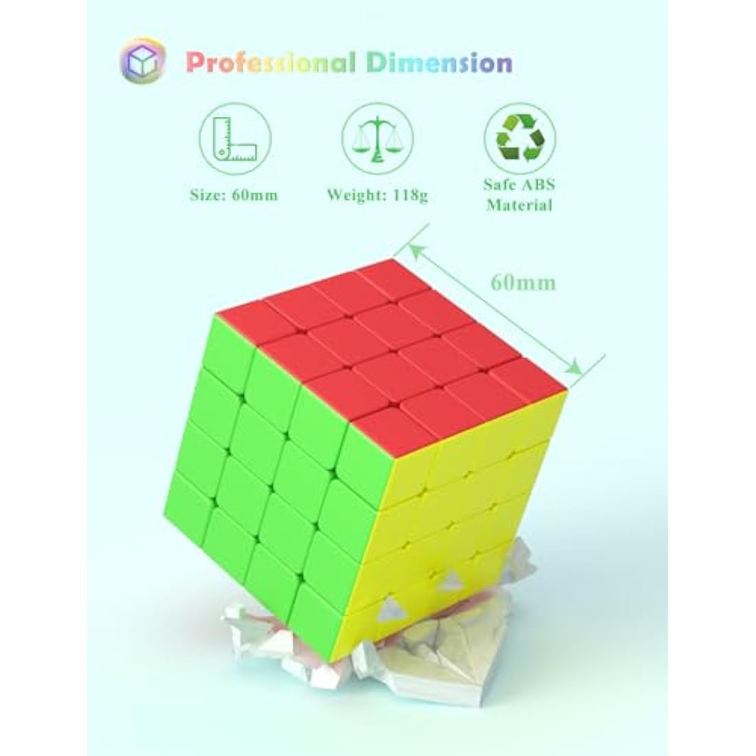 ROXENDA Speed Cube - Fast Smooth Turning Solid Durable & Stickerless Frosted, Best 3D Puzzle Magic Cube Toy - Turns Quicker than Original for kids Gift & Adult & Children(4x4x4 Cube)