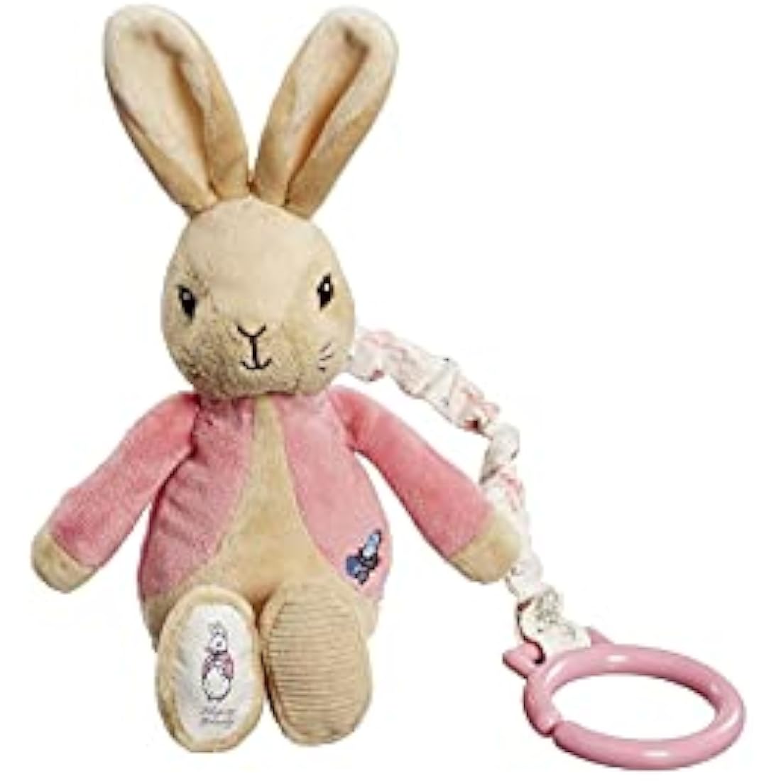 Rainbow Designs PO1452 Beatrix Potter Flopsy Jiggle Attachable Peter Rabbit Pram Toy,Pink