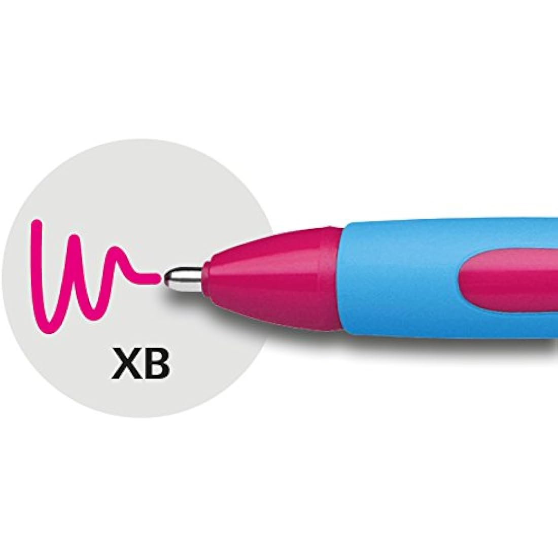 Schneider Slider Memo XB Ballpoint Pen Pink Ink Blue Barrel Pack of 10
