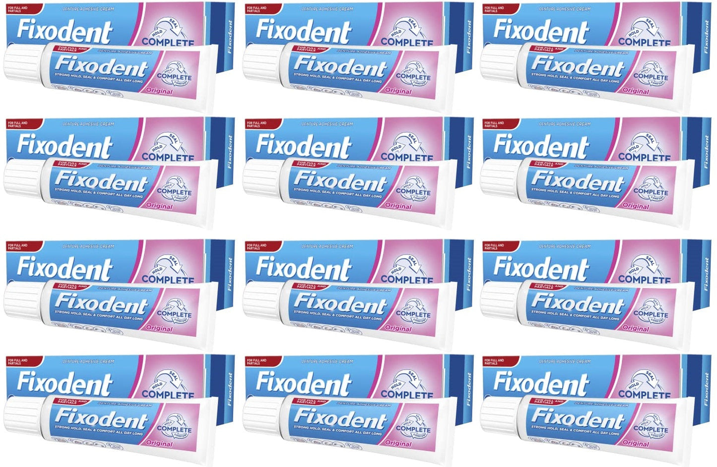 12 x Fixodent Complete Denture Adhesive 40G Original