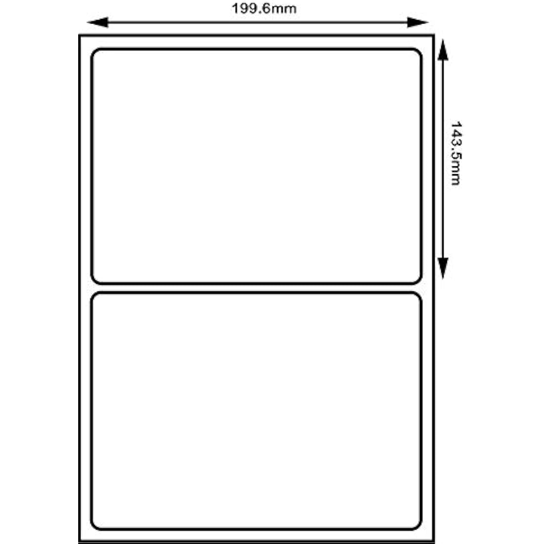 SmithPackaging A4 Self Adhesive Address Labels Sticker Paper, 2 Labels Per Sheet, 100 Sheets,199.6 x 143.5mm 200 Labels