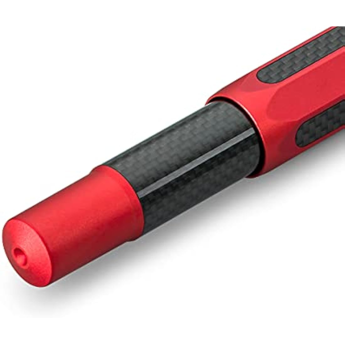 Kaweco AC Sport Fountain Pen Red Aluminium and Carbon I Exclusive Fountain Pen for Ink Cartridges Including Gift Metal Box I Fountain Pen I Nib Width F (Fine)
