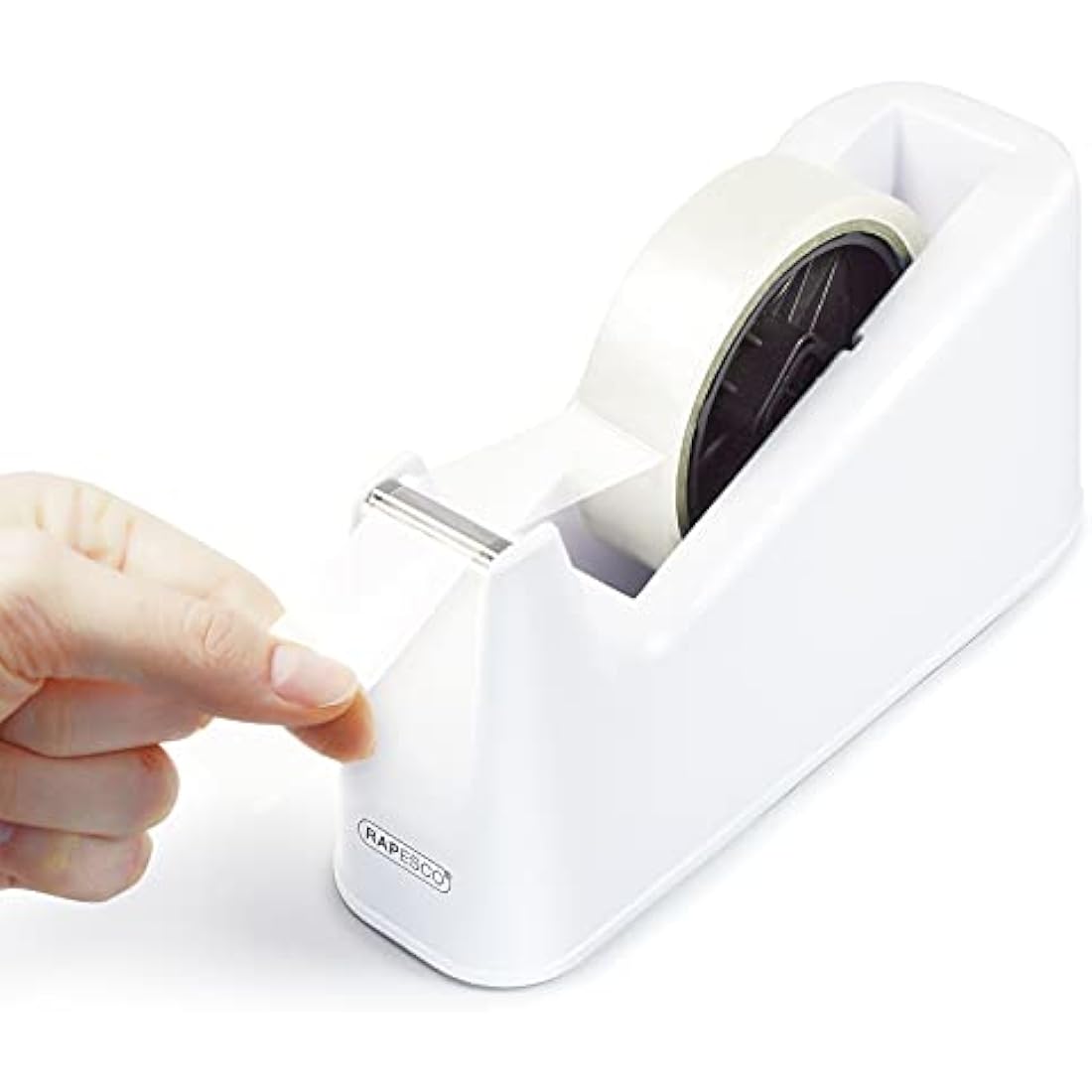 Rapesco 1486 500 Heavy Duty Tape Dispenser with 2 Tape Rolls, White