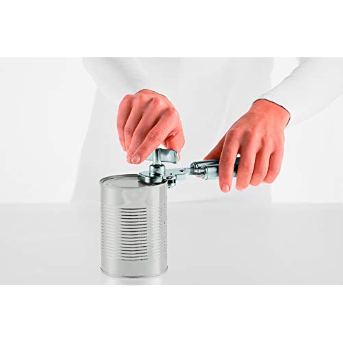 RÖSLE Tong Tin Opener, Can Opener with Pliers Grip Made of Pure Stainless Steel, without Sharp Edges, Resealable Lid, 18/10 Stainless Steel