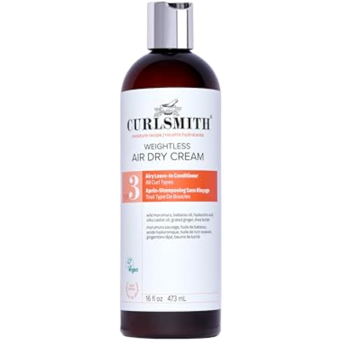 Curlsmith - Weightless Air Dry Cream - Vegan Leave-In Conditioner for Any Hair Type, Smooths Hair (473ml)