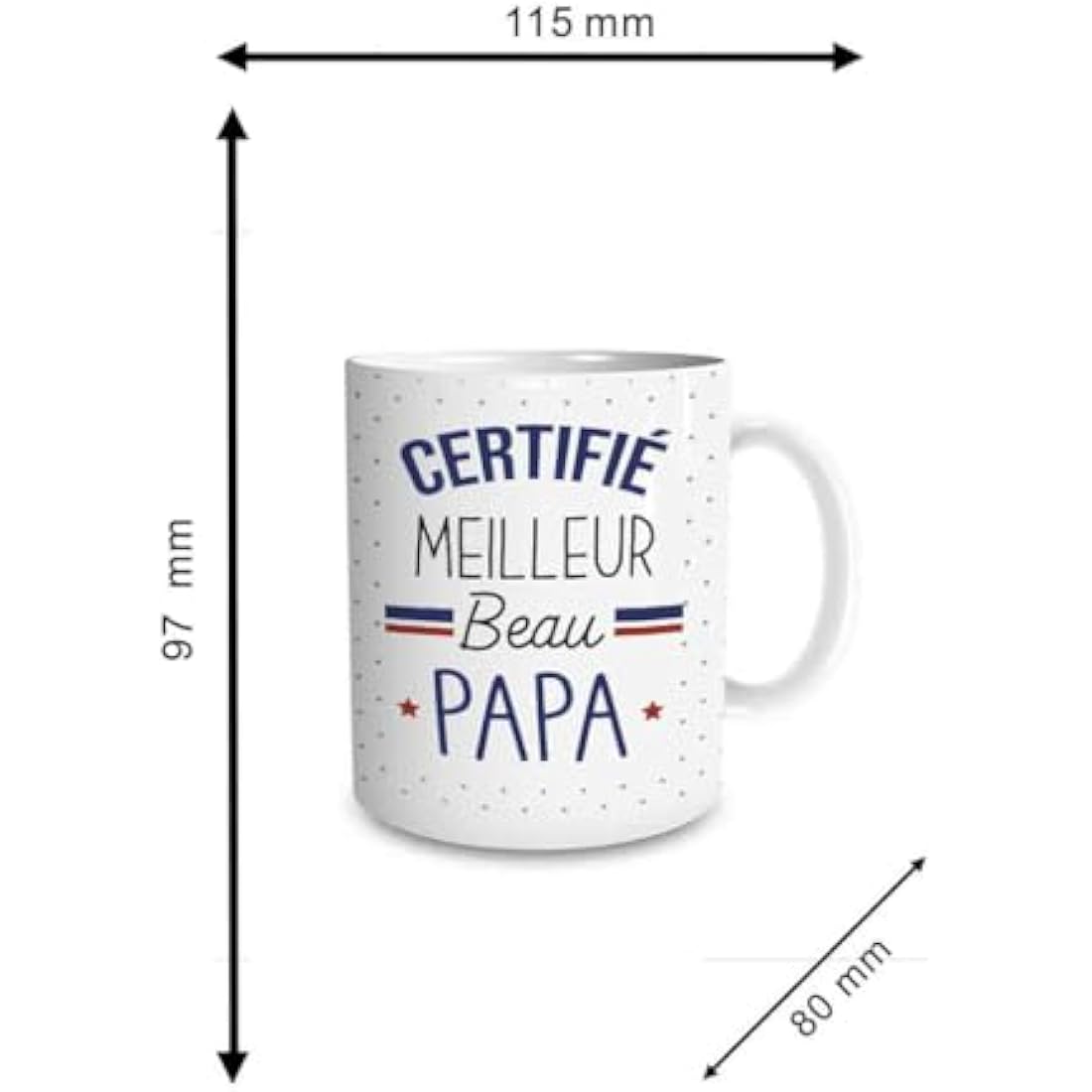 Mug with "Meilleur Beau Papa" ("Best Dad") Design [French Language]