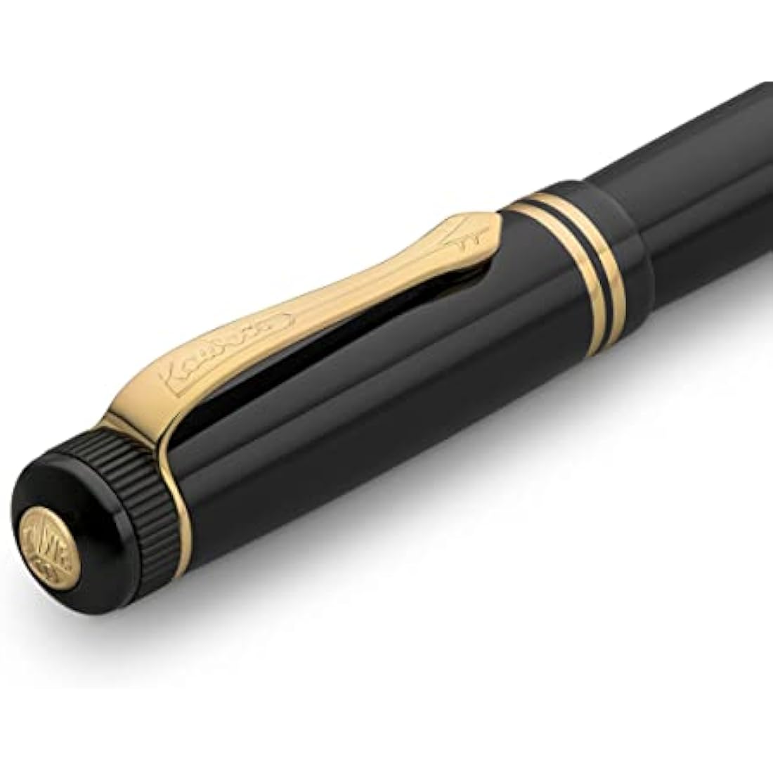 Kaweco DIA2 Fountain Pen Gold I Premium Acrylic Fountain Pen for Ink Cartridges I Fountain Pen with Chrome Details I Nostalgic Fountain Pen 16 cm I Nib: M (Medium)