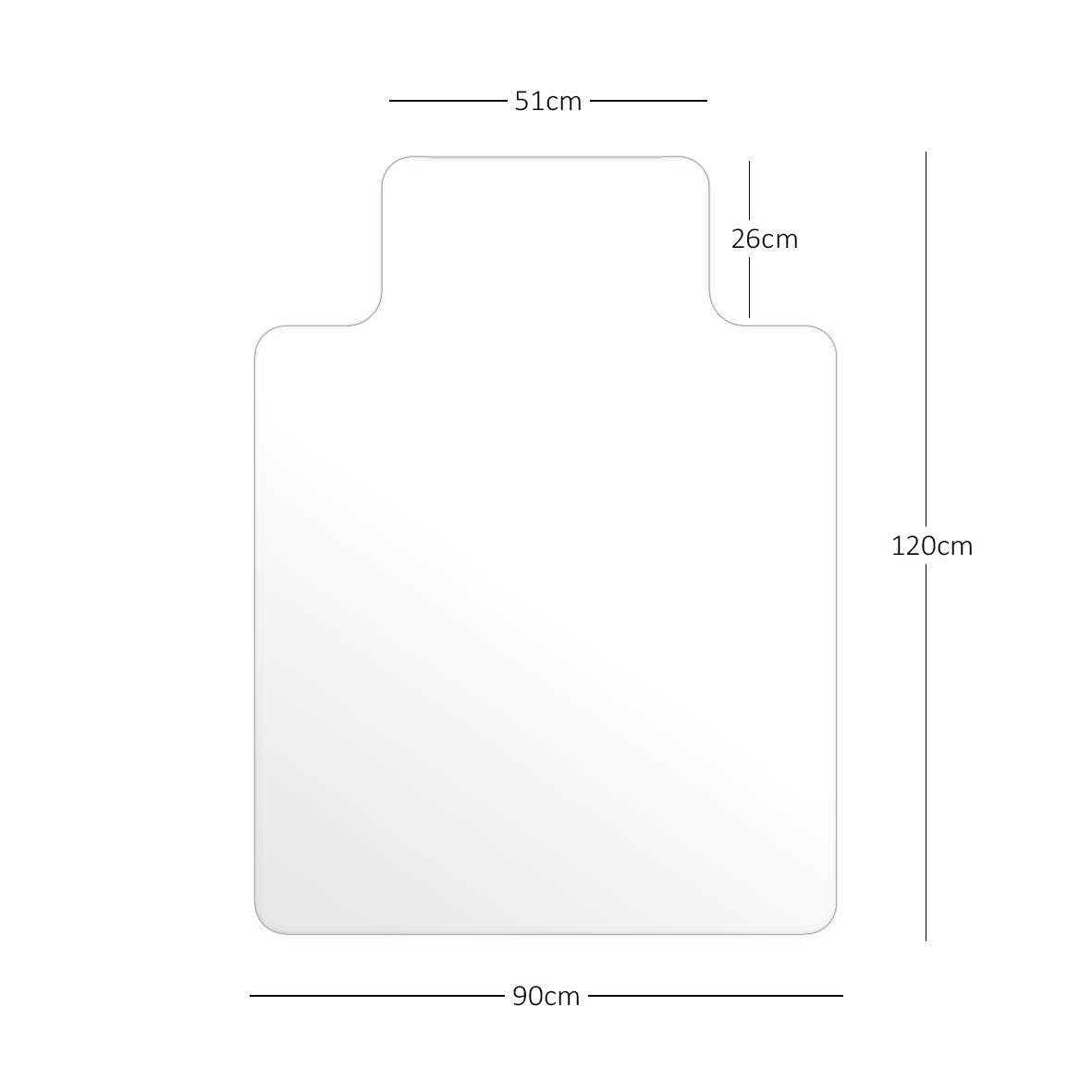 Nicoman Frosted (Semi-Clear) Chair Mat, Non-Slip PVC Wooden Floor Protector Mat with Round Edge