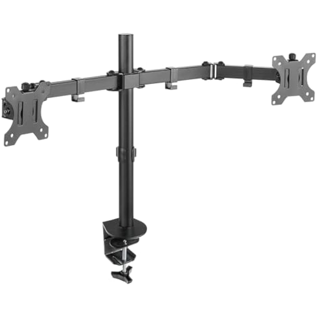 Audizio MAD20 Dual Monitor Desk Mount with Adjustable Steel Arms for 13-32" Screens – Full Motion, Height Adjustable, Tilt, Swivel, 360° Rotation, VESA 75x75 & 100x100, Black