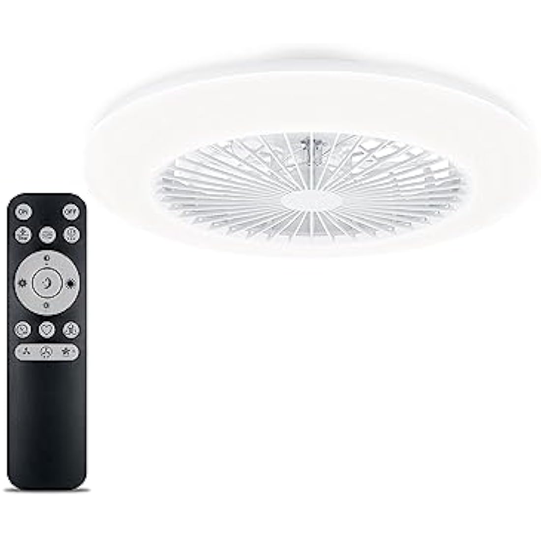 Philips LED Round Flat Fan Light 20W+40W with Remote Control [20W+40W - White] for Indoor Home Lighting, Living Room, Study, Office, Bedroom