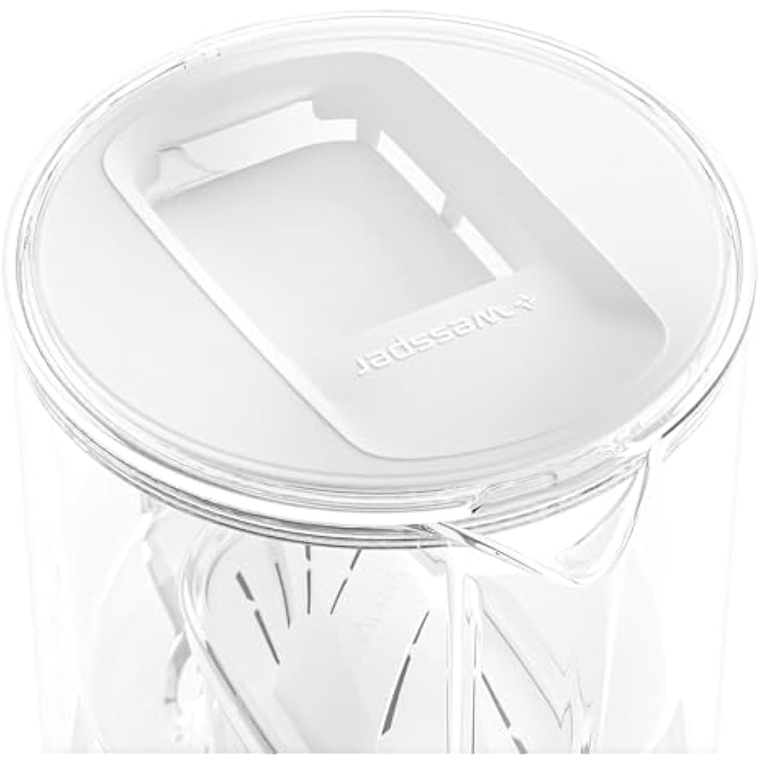 Wessper Glass Water Filter Jug + 1 Water Filter Cartridge | Replacement for Dafi Unimax Aquaphor A5 BRITA Maxtra+ PHILIPS AWP212/10 filter | 3 Litre | White