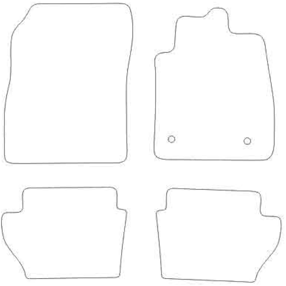 Rubber Car Mats FOR Ford Fiesta MK8 2017+ Luxury Diamond Rubber - Yellow Ribbed Trim [DIAMRUB-2184]