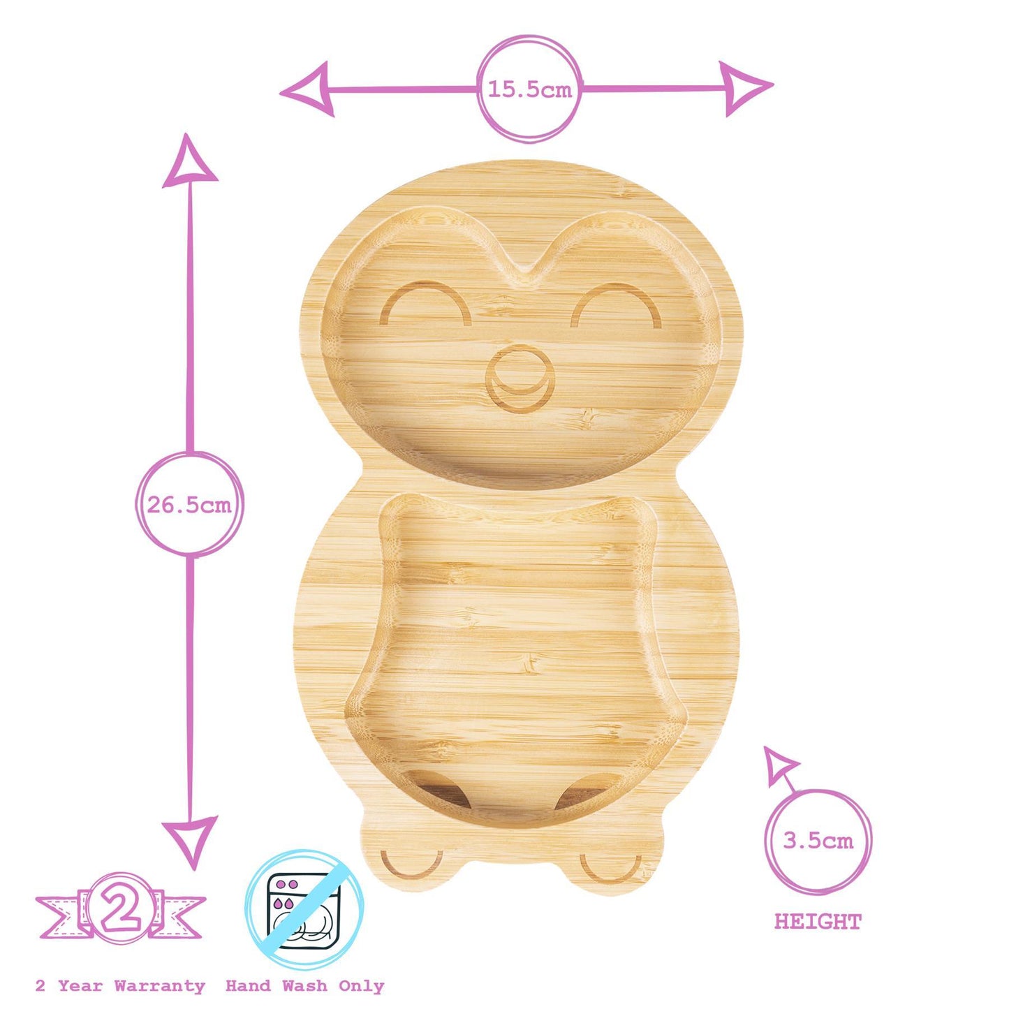 Pickles The Penguin Bamboo Suction Plate
