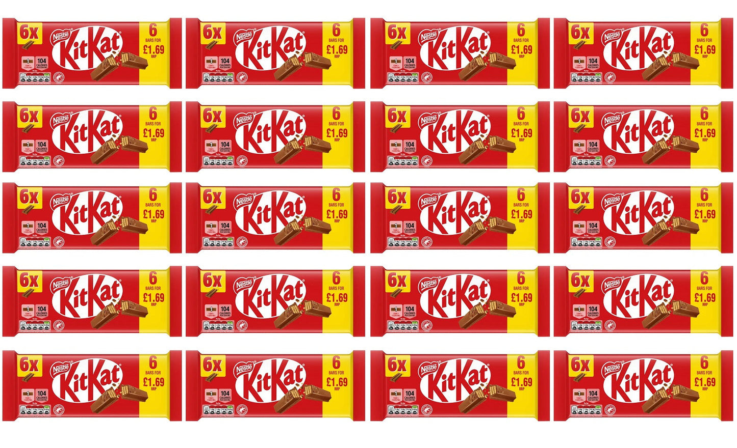 20 x Kitkat 2 Finger Orange 6pk - 124GM