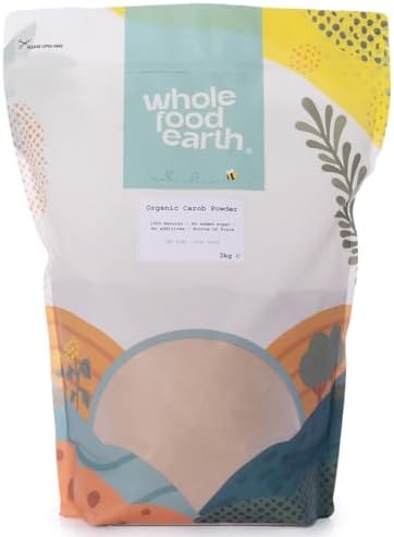 Wholefood Earth Organic Carob Powder 3kg Vegan | GMO Free | High Fibre | Certified Organic