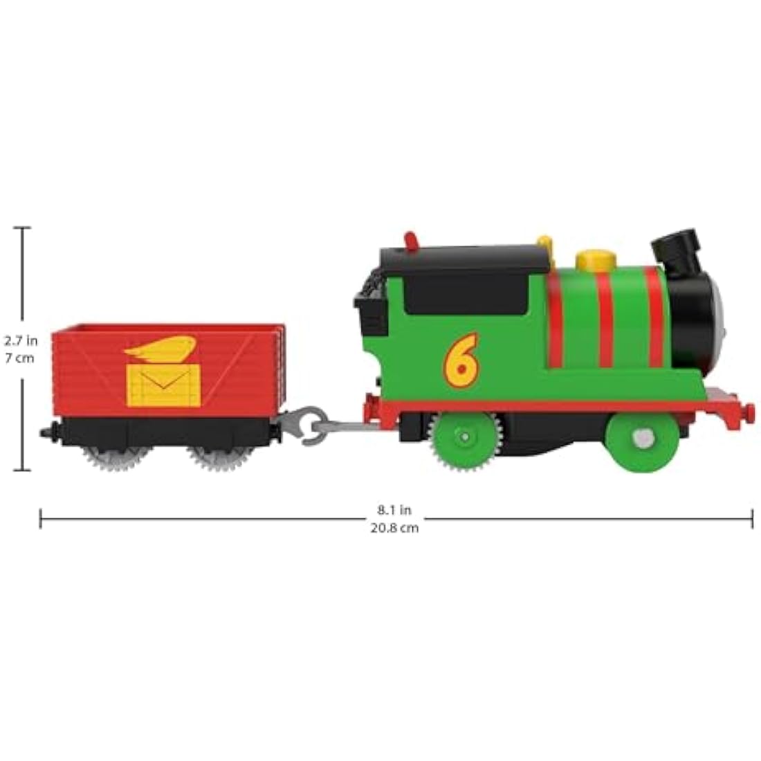 Thomas & Friends Motorized Toy Train Percy Battery-Powered Engine with Tender for Pretend Play Preschool Kids Ages 3+ Years, HDY60