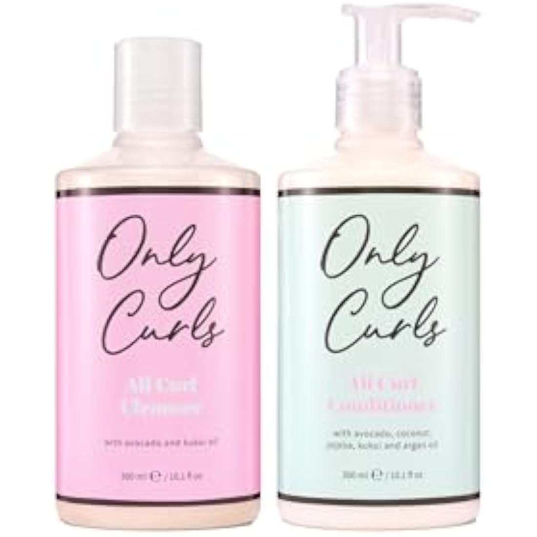 Only Curls Cleansing Bundle, 300ml x2, Curly Hair Shampoo and Conditioner, Sulphate-free, Nourishing, Gentle & Detangling, Hydrated & Frizz-Free, Vegan & Cruelty Free, For All Curly Hair Types