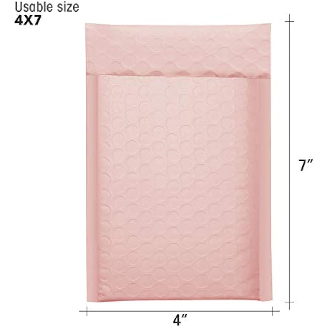 Switory 50Pcs Poly Bubble Mailers, 10.2x17.7cm Padded Envelopes Bubble Lined Wrap Polymailer Bags for Shipping Packaging Mailing Self Seal, Pale Pink (Outside Size: 10.2x22.3cm)