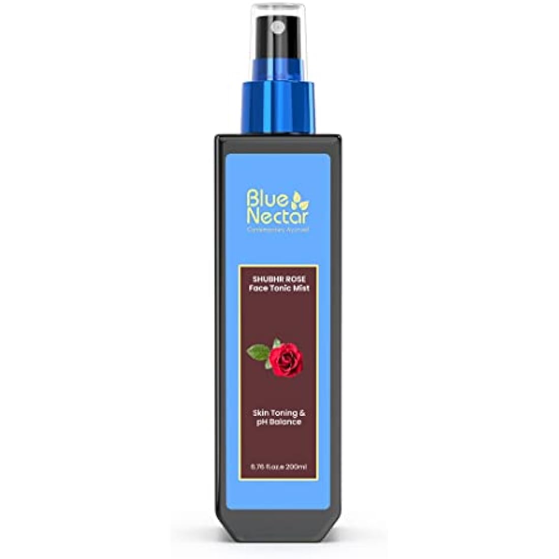 Blue Nectar Pure Rose Water for Face | Gulab Jal Rose Water Spray for Face | Natural Face Toner for Glowing Skin & Pore Tightening (200 ml)