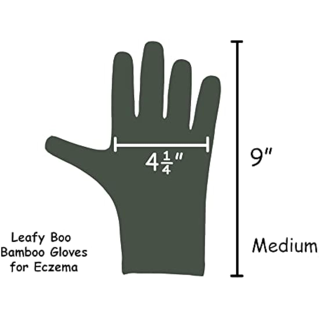 Bamboo Gloves for Eczema, Black, Medium, Women and Men, Dry Hands, Overnight Moisturising Gloves, 3 Pairs