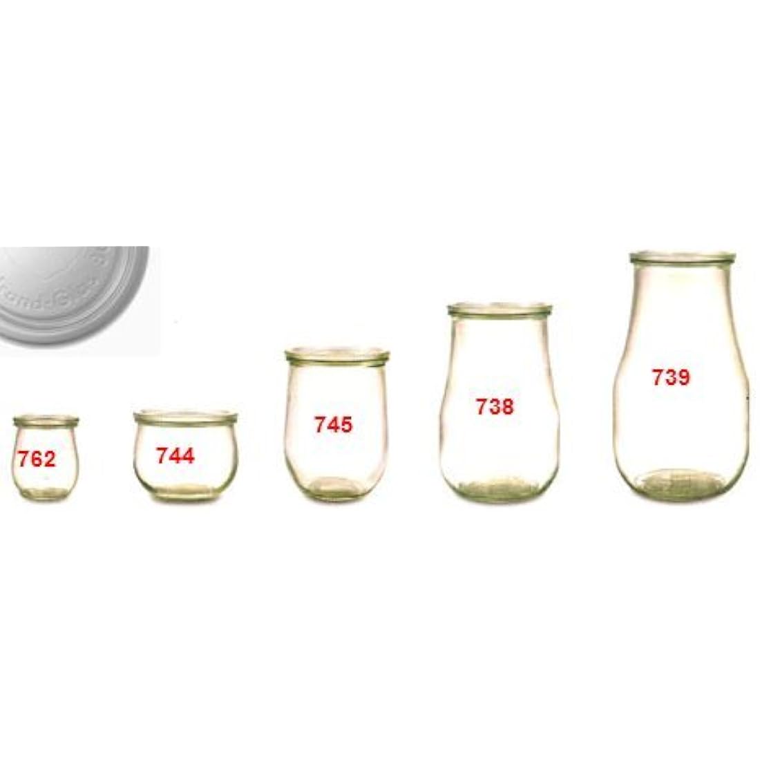 SET OF SIX 580ml Tulip Weck Jars. German Made Classic Design. Model 744