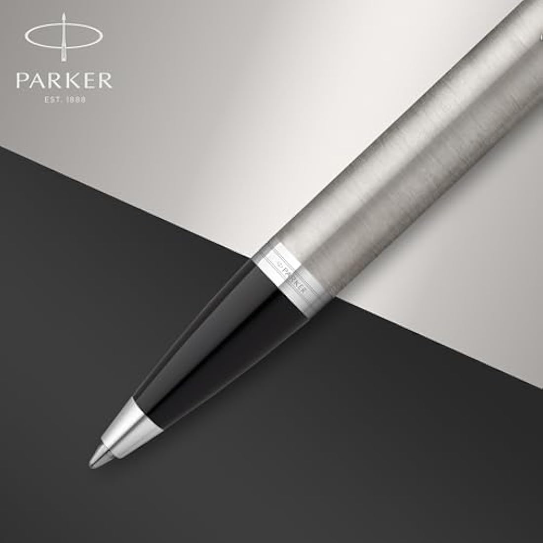 Parker IM Duo Gift Set with Ballpoint Pen & Fountain Pen | Stainless Steel Chrome Trim | Blue Ink Refill & Cartridge | Gift Packaging