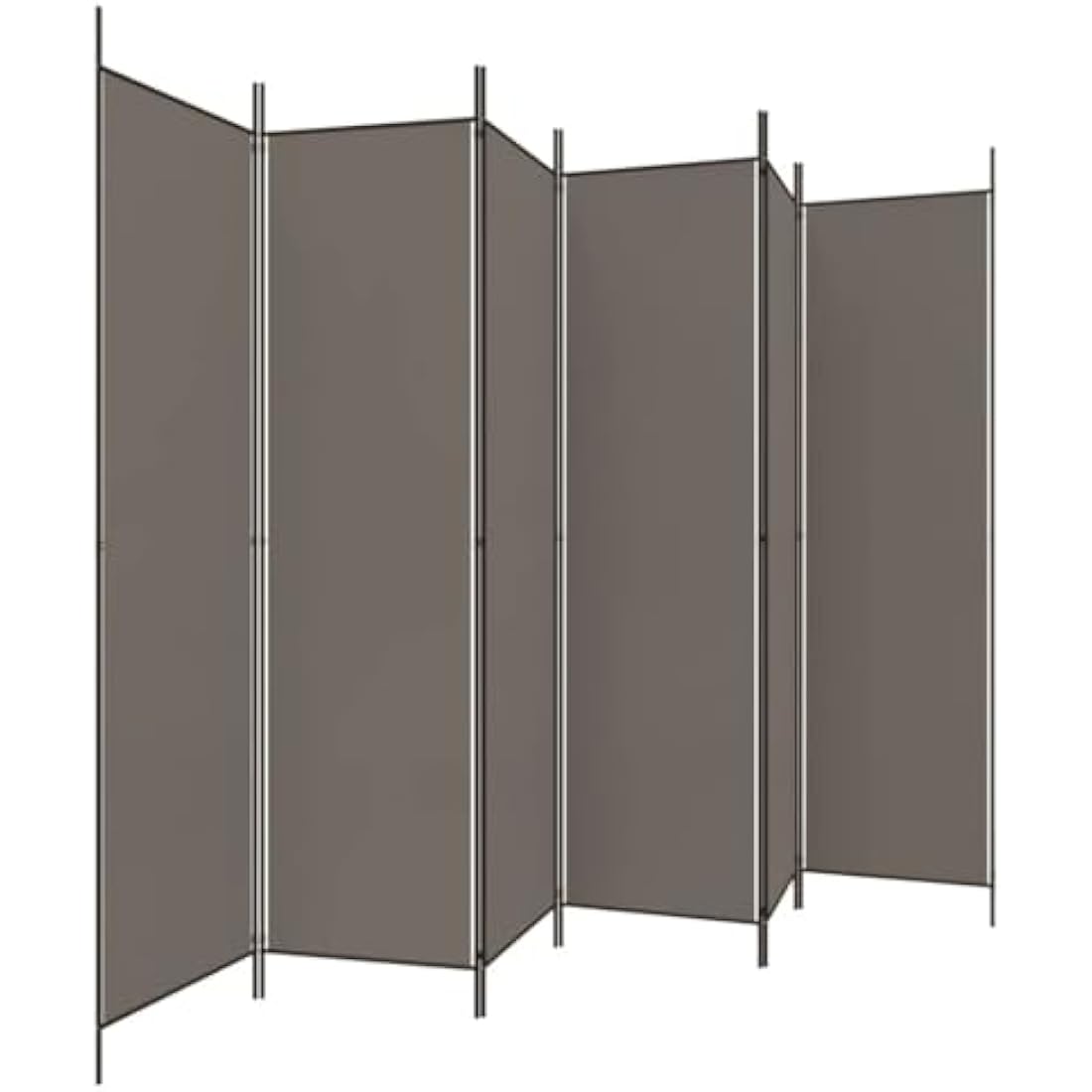 vidaXL 6-Panel Room Divider - Versatile And Durable Foldable Partition - Ideal for Privacy, Blocking Sunlight or Decor - Anthracite Fabric and Iron - 300x200 cm