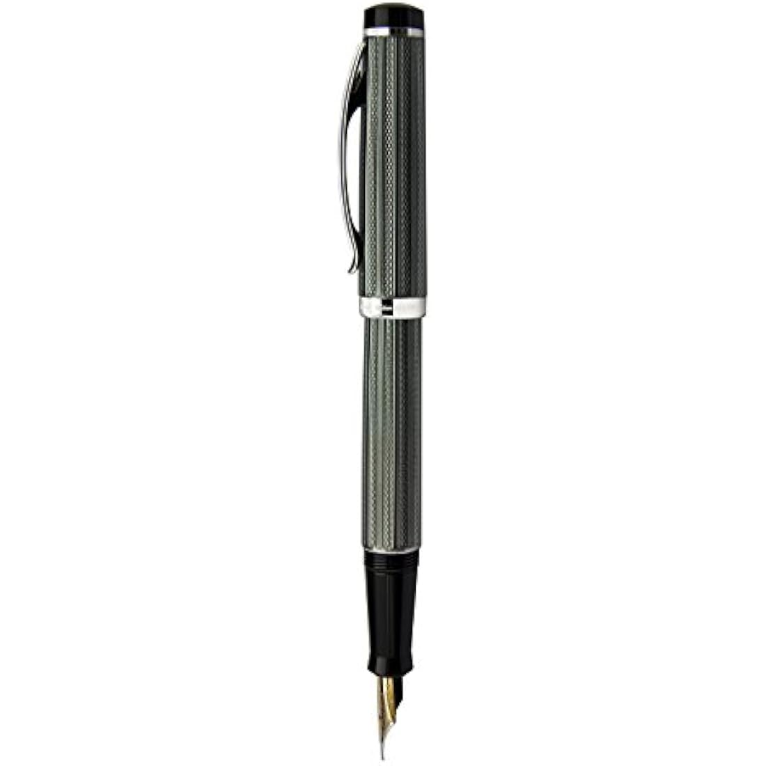 Xezo Incognito Fountain Pen, Extra Fine Nib. Zinc Green Color with Pure Platinum Plating. Handcrafted, Limited Edition, Serialized
