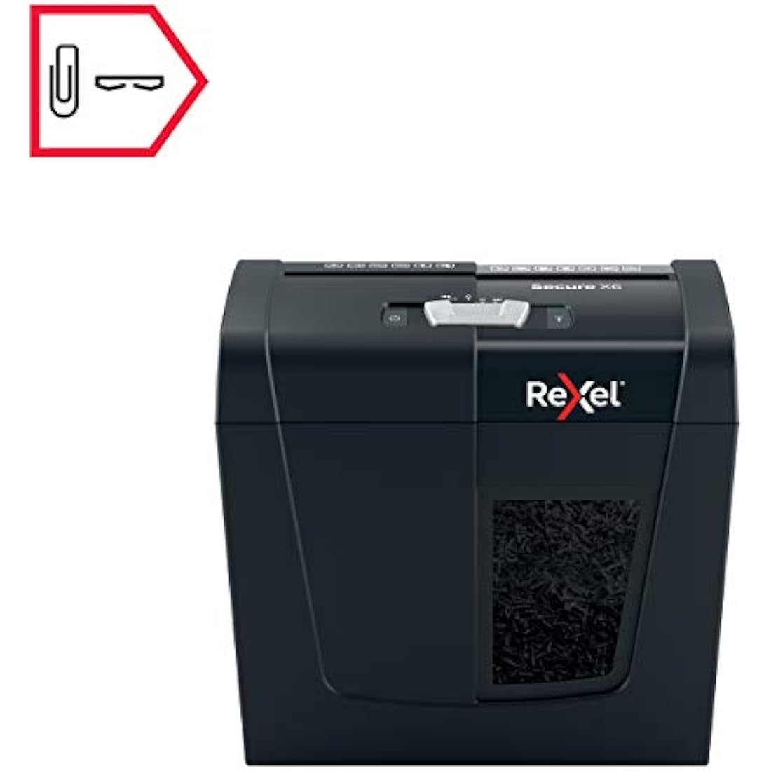 Rexel X6 Cross Cut Paper Shredder, Shreds 7-6 Sheets (70-80 gsm), P4 Security, Home/Home Office, 10 Litre Removable Bin, Quiet and Compact, Secure Range, 2020122, Black
