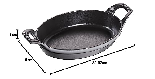 STAUB Oval Roasting Dish, 21 cm, Graphite Grey