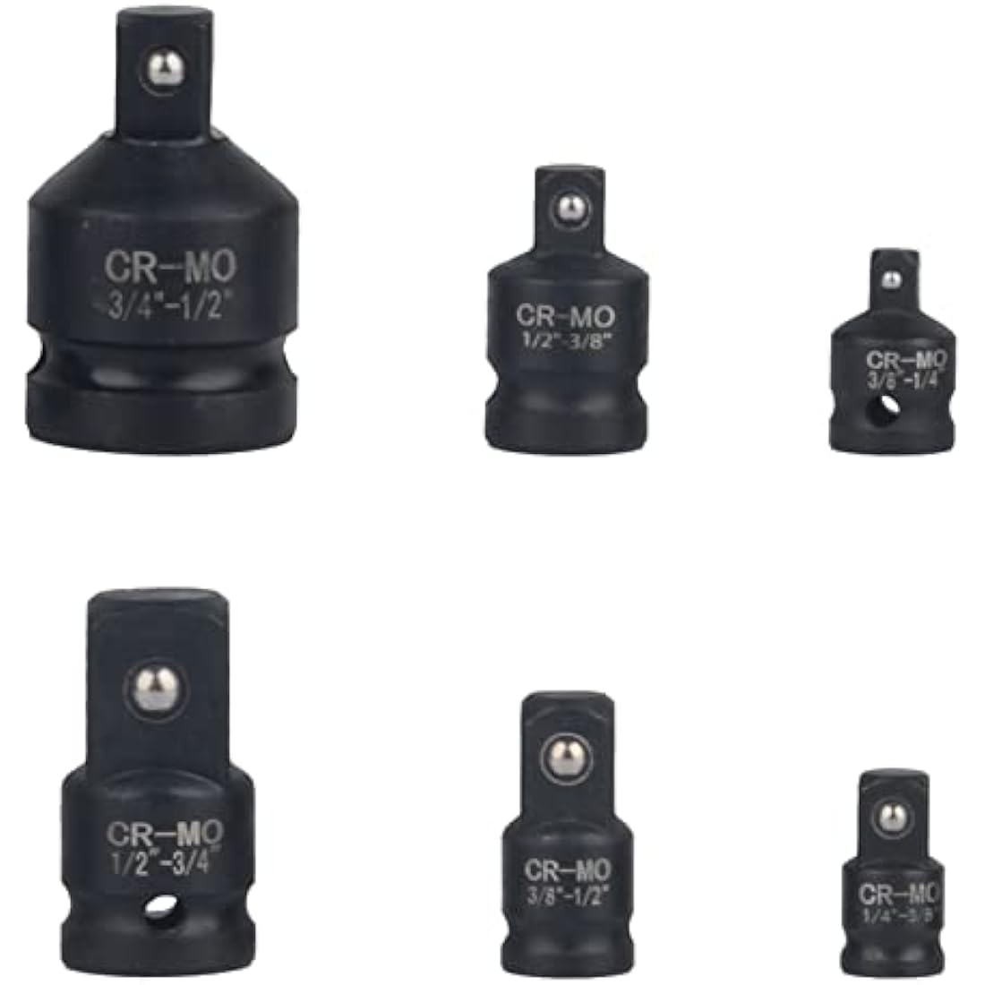 DAYUAN 6pcs Impact Socket Adapter Set, Chrome Molybdenum Steel Adaptor Reducer 1/4 3/8 1/2 3/4 Inch Square Drive Female to Male