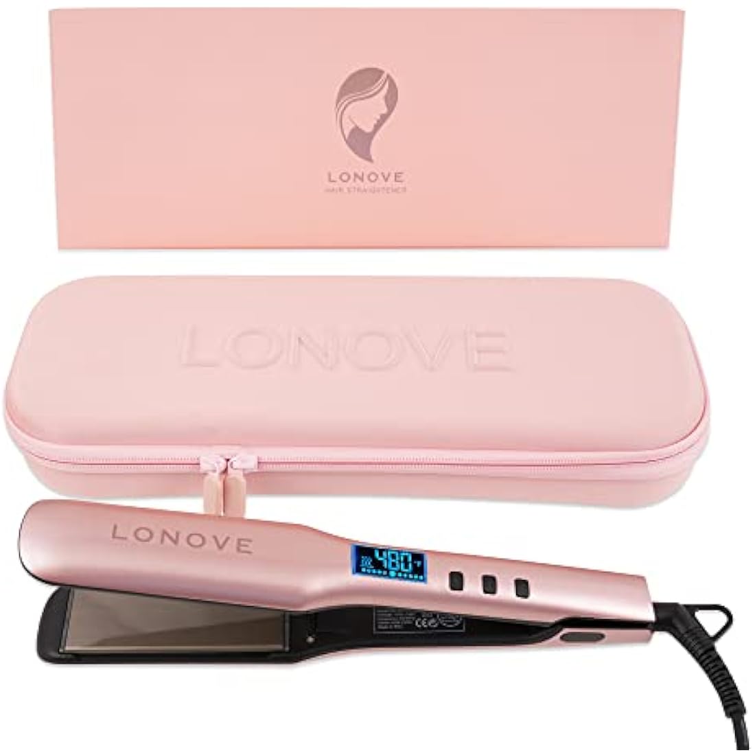 Titanium Hair Straighteners for Thick Hair - Professional Flat Iron Hair Straightener for Women
