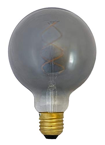 greenandco E27 G95 LED Vintage Filament Bulb Silver Grey 5W 200lm 1800K Extra Warm White 360 230V, no Flicker, not dimmable, 8-Pack