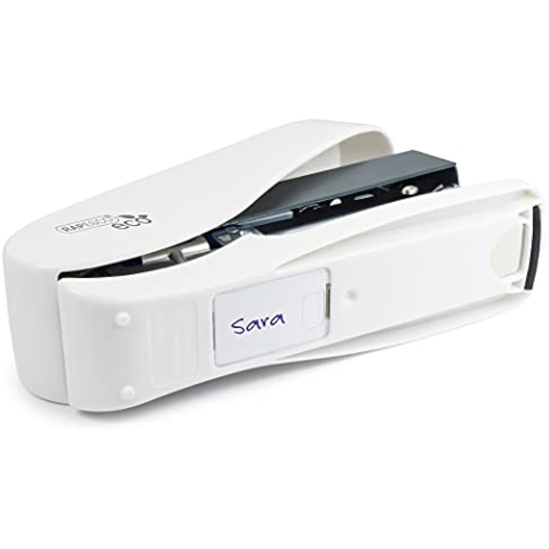 Rapesco 1467 Germ-Savvy Antibacterial, ECO Luna Less Effort Stapler with 2000 Staples, 50 Sheet Capacity, Soft White