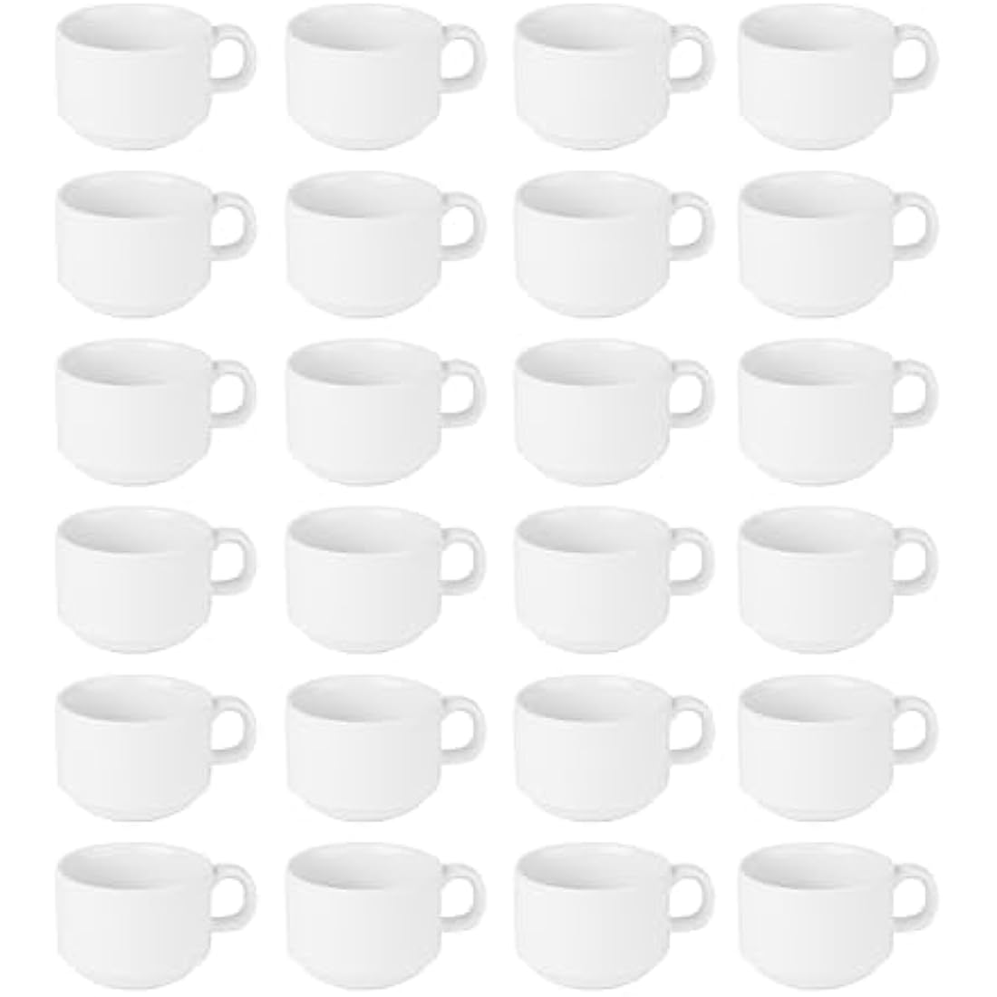 Olympia Athena Stacking Cups 200 ml / 7 oz (Pack of 24), White Porcelain, Teacups and Coffee Cups, Catering Equipment, Chip Resistant, Fits Saucer CC202, Microwave / Dishwasher Safe, CC200